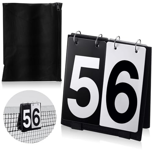 Sonwyoung 1 Pack Over Net Tennis Score Keeper Flip Scoreboards Portable for Volleyball Basketball Coaching Tennis Outdoor (Numbers 0-9,Black)