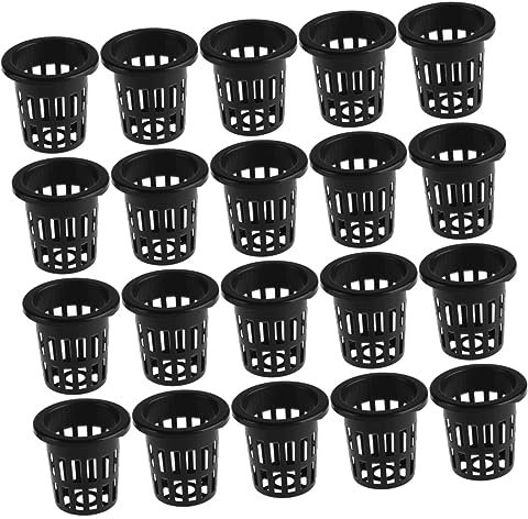 Yardwe 50pezzi Vasi Rete Idroponici Neri Resistente e Leggero per Coltivazione Fuori Terra Indoor e Outdoor Cestini Soilless per Giardino e Casa