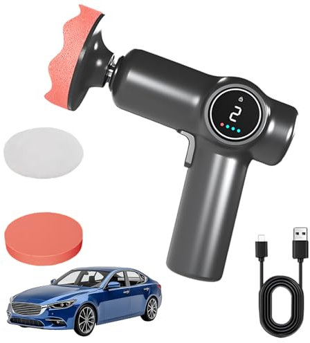 Cordless Car Polisher Kit, Car Buffer Polisher Machine with 2Pcs 2000mAh Rechargeable Battery, 3 Polishing Pads, 2 Speed Adjustment, Car Wireless Polishing Machine for Waxing, Polishing and Sanding