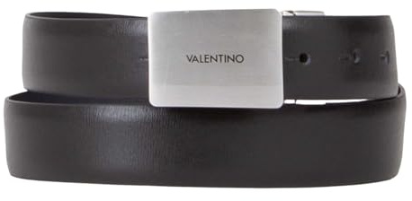 Valentino Pelle cintura Litech Plaque Buckle Belt W125 Nero/Blu accorciabile reversibile