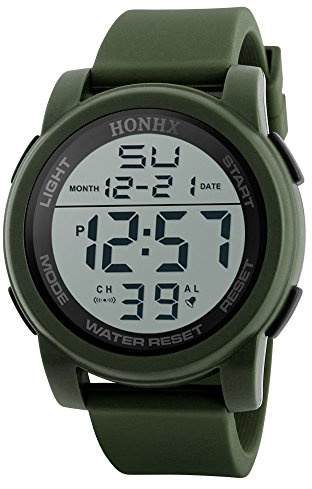 Reloj de pulsera digital LED para hombre, analógico, deportivo, Gwm500f-2, verde, talla única