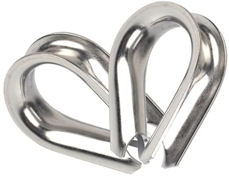 100 pezzi di anelli protezione for funi metalliche, elementi fissaggio for ancoraggio, morsetti ad anello in argento Per Funi Metalliche(M8)