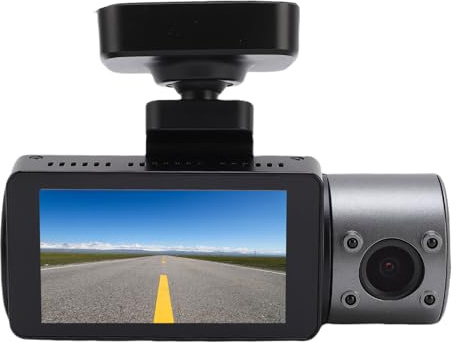 Yanmis Cámara de Tablero WiFi de 3 Canales con Aplicaciones para Automóviles, GPS Incorporado, Gran Angular de 170°, Pantalla IPS de 3 Modo de Estacionamiento 24 Horas, Cámara de