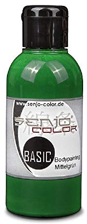 Bodypainting Farben Senjo Color Basic 75ml Grün I Gesichts- & Körperfarbe I Karneval, Fasching I Pinsel & Airbrush Farbe