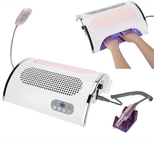 3 in1 Nageltrockner 54W , 28 LED Licht & Nagelbohrmaschine mit 25000 U / min Maniküre Stift,Nagelpolierer Filter Staubsauger LED Beleuchtung Multifunktions Eine Maschine