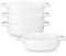 LOVECASA Porcelain Mini Gratin Dish 190ml, Oval 16,5 x 4.0 cm, Set of 4 Single Serving Small Baking Dishes Mini Baking Pan with Double Handle, White
