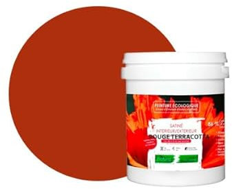 BOX DECO COULEURS Peinture naturelle écologique intérieur extérieur aspect satin Natura - 1L, Rouge Terracotta