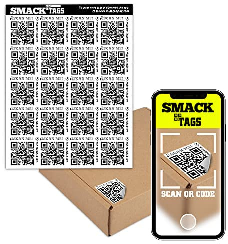 Smack Tags QR Code Stickers - 80 Unique Smart QR Code Labels - Easy to Use Sticker Storage for Organization and Visual Inventory - Storage Labels for Bins and Various Household and Business Items