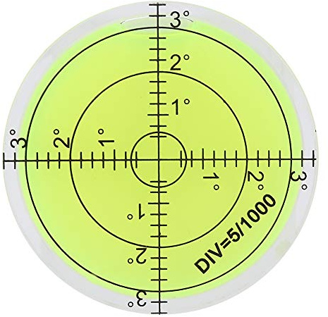 Livella a Bolla, Livelle a Bolla D'aria Diametro 60 Mm Bolla di Livello Circolare Rotonda per Livellare Camper, Rimorchio, Fono, Giradischi, Treppiede per Telescopio, Fonografo