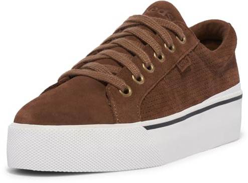 Keds Women's Jump Kick Duo Lace Up, Brown Perf Suede, 8 Medium