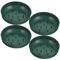 EXCEART Round Flower Mud Tray Set of 4 - Green Plastic Floral Holder with Suction Cup for Stable Flower Arrangements and Home Decoration