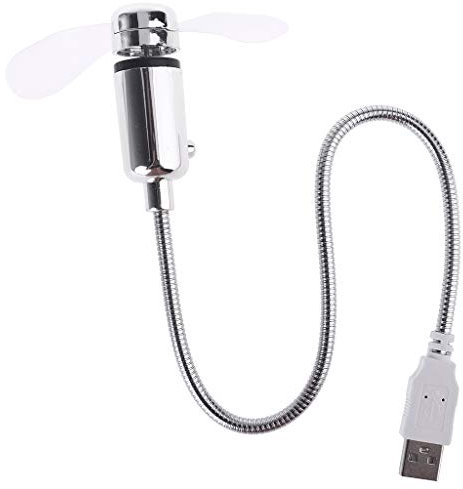 Amsixo Ventilador USB portátil de refrigeración portátil Mini ventilador silencioso de cuello de cisne para oficina, hogar y viajes, ventilador USB, control remoto, temporización, refrigeración al
