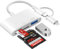 [Apple MFi Certified] SD Card Reader for iPhone, Lighitning USB C Card Reader, 3 in 2 SD Card Reader with SD/Micro SD/USB3.0, Camera Memory Card Reader for iPhone16 15/iPad/Android Samsung/Camera