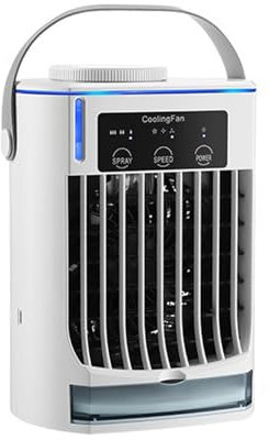 Ventilateur de table mini USB-C avec nébuliseur, silencieux et portable, adapté pour la maison et le bureau