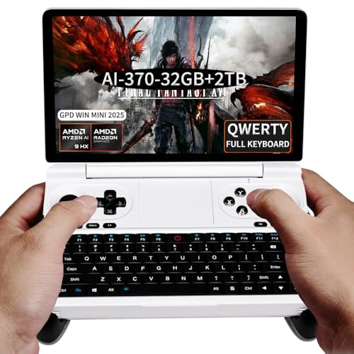 GPD Win Mini 2025 [White-AMD AI 370-32GB+2TB] 7 Zoll Mini Handheld Win 11 PC Videospielkonsole Gameplayer 1920X1080 Touchscreen Laptop Tablet PC