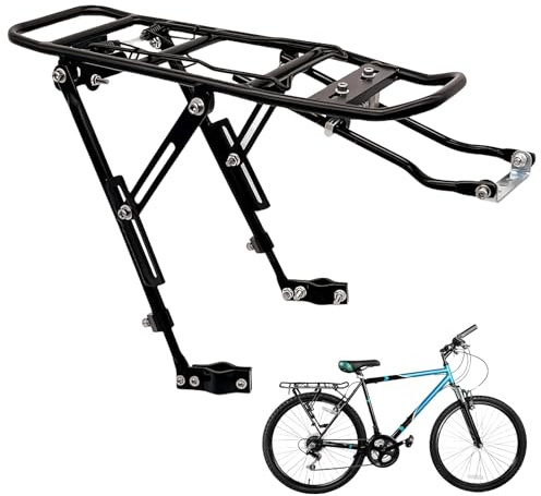 Porte-bagages pour vélo, porte-bagages VTT, Justerbar cykelpakethållare med 80 kg kapacitet ouring porte-bagages adapté, porte-bagages pour vélo, vélo de montagne, frein à disque