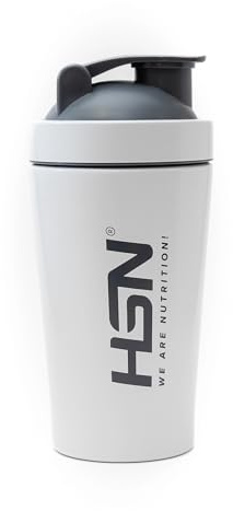 HSN Shaker We Are Nutrition! Acero Inoxidable | 500ml | Blanco | Vaso Mezclador con Óptimo Sistema de Mezclado en la Tapa (BPA Free) | Cierre Anti-Fugas | Sin Olores | Fácil Limpieza