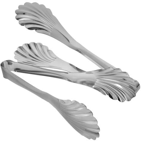 STOBAZA 2 Piezas Pinzas de Acero Inoxidable para Servir Ensaladas y Cocinar Diseño Elegantes de Unidades para Pan Pasta y Filetes Cocina Profesional y Buffet