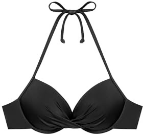 YAMAMAY - Bikini Parte Alta, Push-up con Ferretto, Donna, Essentials, Nero, monocromo