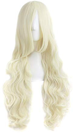 Mapofbeauty 32 Pulgadas/80cm de Luz Rubia Pelo Largo Rizado Ondulado Peluca Cosplay Peluca