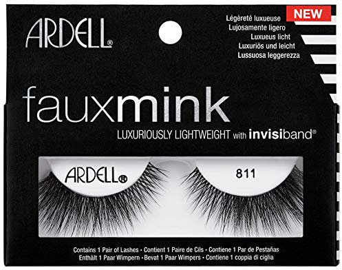 Ardell Faux Mink 811 False Eyelashes, Medium Volume and Length, Vegan Friendly, 1 Pair (Pack of 1)