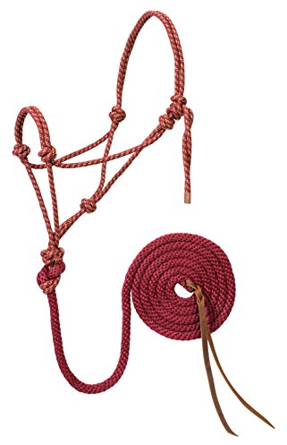 Weaver Leather Diamond Braid Rope Halter and Lead, Sangria/Gold