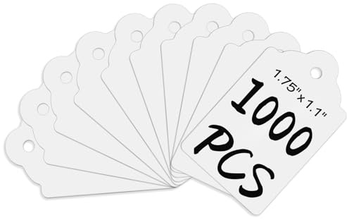 FEMELI 1000 Pcs Price Tags for Tag Gun, 1.75 x 1.1 Inches Unstrung Marking White Blank Paper Sale Tag for Clothes, Shoes, Jewelry