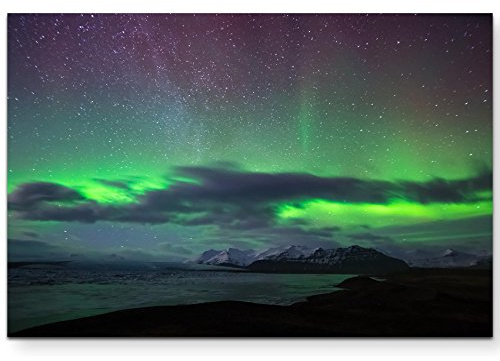 Leinwandbilder | Bilder Leinwand 120x80cm Nordlichter in Island