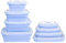 ZWOOS Boîte à Lunch Pliante en Silicone 4 Pcs Récipients Alimentaires en Silicone Support Pliable Conteneurs de Stockage de Nourriture pour Micro-Ondes, Les RéFrigéRateurs (Bleu)