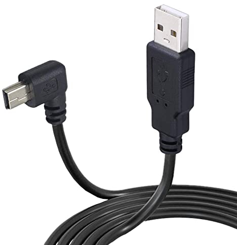 LARRITS USB 2.0 A Male To Mini USB Cable 90 Degree Angled Data Sync And Fast Charge For Car Dash Cam DVR GPS Navigator Digital Cameras (3M Left Angle)