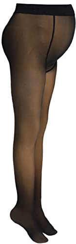 Bonuci Maternity Pantyhose Pregnancy Fleece Lined Tight Women Stretchy Opaque High Waist Legging (Translucent Black)