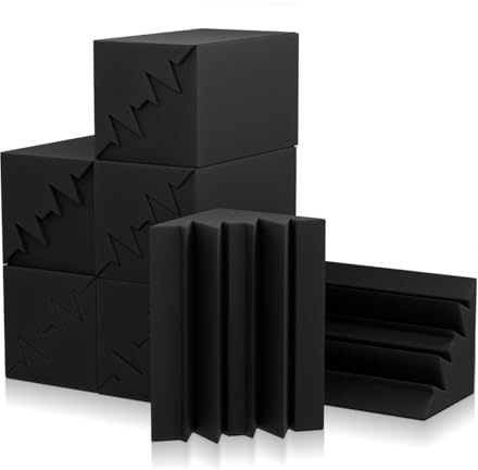 Akustikschaumstoff-Bassfalle, 30,5 x 17,8 x 17,8 cm, hochdichte Schaumstoff-Eckplatten, ideal für Aufnahmestudios, Heimkinos und Schalldämmung, schallabsorbierende Akustikschaumplatten,