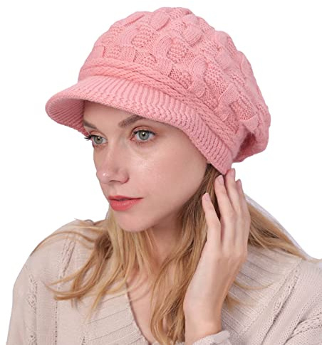 Nuevos Sombreros de Mujer Además de Boina de Lana Cálida de Terciopelo Sombrero Giratorio para Otoño e Invierno Gorra Tejida con Visera Sombrero Elegante para Mujer