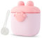 SacJkt Milk Powder Dispenser Pot, Formula Powder Pot, 500ml Baby Formula Dispenser with Sealed Silicone Ring Cover and Spoon, Milk Powder Storage Container for Milk Powder, Fruit and Snack(Pink)