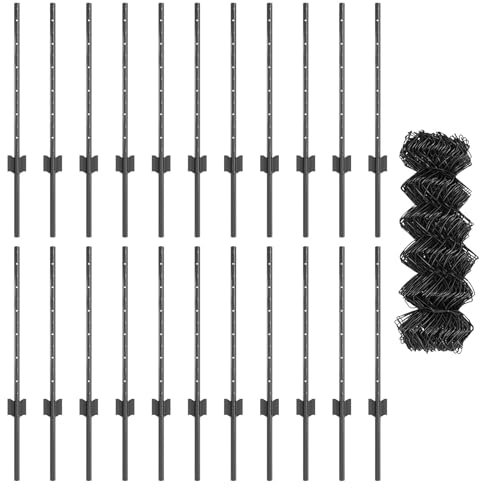 vidaXL Cerca de Malla con 22 Postes Grises | Cercado de Acero Resistente a la UV, Incluye 1 Rollo. Diseño Sólido y Duradero para el Exterior. Barrera de Jardín, Terraza y Panel Personalizable. Imperm