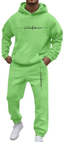 Tuta Uomo Completa California Firmate Fitness Casual Completo Palestra Tuta Sportiva Invernale Tuta Ginnastica Cotone Taglie Forti Completi Palestra Completa due Pezzi Completo Sportivo Running