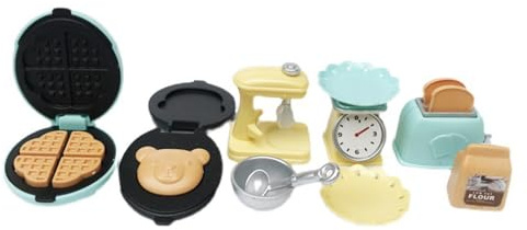Pocoiau Interactive Kitchen Toy with Bread Toaster, Grinder & Dishware for Realistic 3+ Kids Creative Display Kids Role Play Kitchen Toy Set