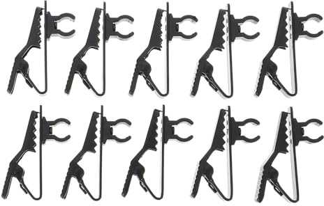 CVUTOVO 10 Pinzas para Micrófono de Solapa Metálicas de 6 Mm, Accesorios para Micrófono Clip Compacto, Portátiles y Fáciles de Usar para Ktv, Teatro y Conferencias