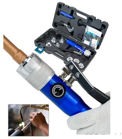 Hydraulic Swaging Tool Kit with Tube Cutter and Deburring Tool 7 Expander Heads Included HVAC/R Installation and Repair 3/8 to