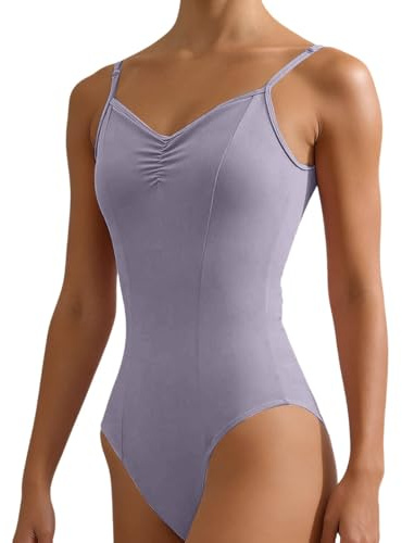 Maillot de ballet para mujer, sin mangas, espalda descubierta, traje de ballet, tirantes finos, body, leotardo, gimnasia, ropa de danza, para adultos, traje de gimnasia, tirantes, maillot