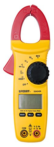 Sperry Instruments DSA540A 6 Function Digital Snap-Around Clamp Meter, Clamp-On AC / DC Voltage, 400 AMP Meter, AC / DC Current Reading, Reads Panel & Outlet Voltage, Includes Carrying Case, Black & Yellow