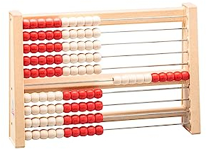 WISSNER aktiv lernen - 100 er Rechenrahmen rot/weiss - RE-Wood