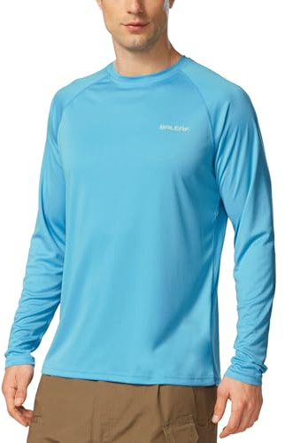 baleaf Långärmad rash guard-tröja för män, solskyddande, UPF 50+, snabbtorkande och lätt, för fiske, löpning och träning
