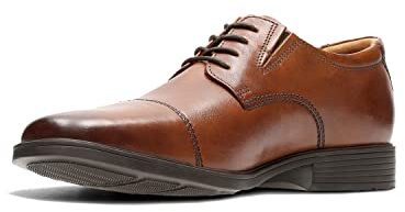 Clarks Tilden Cap, Zapatos para Hombre, Marrón Brown Dark Tan Leather, 41 EU