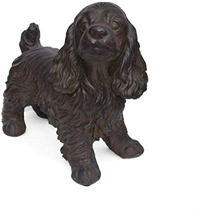 Christopher Knight Home Messiah Outdoor Cocker Spaniel Dog Garden Statue, Brown Finish