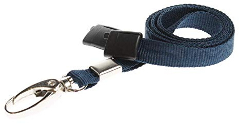 ALG ID Cards® 10mm Dark Blue Lanyard with Safety Breakaway & Metal Lobster Clip - Comfortable & Colourful - Durable Neck Strap for ID Badge Holders - Perfect for Staff, Students & Access Control