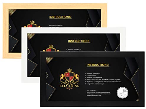 Panoramic Photo Frame - Art Print & Poster Frame in Black, White, Oak | Home Decor | Wall Hanging (Black, 98cm x 33cm)