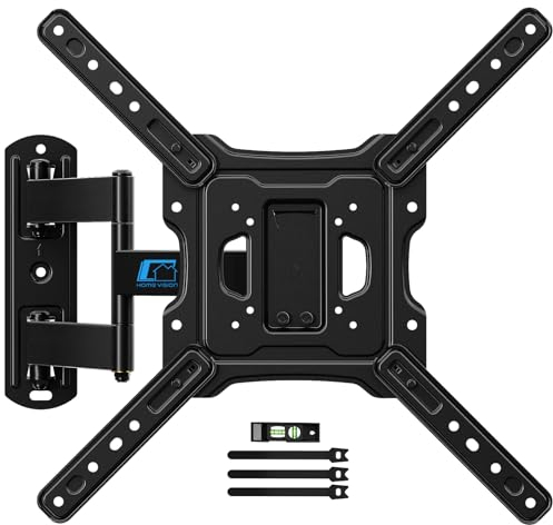 HOME VISION TV Wandhalterung, Schwenkbare Neigbare TV Halterung für 26-55 Zoll Bildschirme bis zu 40kg，Extra Langer Arm Flach Fernseher/Curved Monitor Halterung Wand,Max VESA 400x400mm