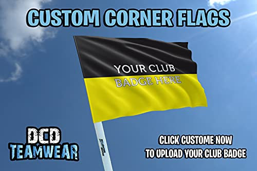 Yellow and black personalised football corner flags customised with your team logo (Set of 4 flags) (4 Flags Only)