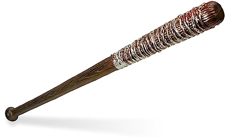 Ultra Cosplay Baseball Bat with Barbed Wire Fake Toy Weapon No Sharp Edges Halloween Prop Bloodied Replica Fake Wooden Bat for Costume Play Events Halloween Zombie Smasher Plastic Adults Kids Props